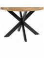 MESA COMEDOR NATURAL-NEGRO MADERA-HIERRO 120 X 120 X 79 CM