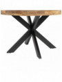 MESA COMEDOR NATURAL-NEGRO MADERA-HIERRO 140 X 140 X 77 CM