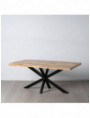 MESA COMEDOR NATURAL-NEGRO MADERA-HIERRO 180 X 90 X 79 CM