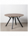 MESA COMEDOR MARRÓN-NEGRO DM-METAL SALÓN 120 X 120 X 75 CM