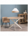 MESA COMEDOR NATURAL-CREMA DM-METAL 120 X 120 X 75 CM