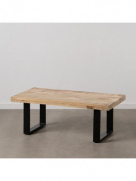 MESA CENTRO NATURAL-NEGRO MADERA / METAL 120 X 60 X 45 CM