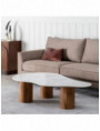 MESA CENTRO BLANCO-NATURAL MÁRMOL/MADERA 135 X 80 X 35 CM