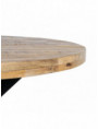 MESA COMEDOR NATURAL-NEGRO MADERA-HIERRO 130 X 130 X 77 CM