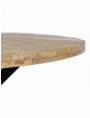 MESA COMEDOR NATURAL-NEGRO MADERA-HIERRO 150 X 150 X 77 CM