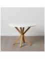 MESA COMEDOR BLANCO-NATURAL DM-METAL 100 X 100 X 76 CM