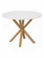 MESA COMEDOR BLANCO-NATURAL DM-METAL 100 X 100 X 76 CM