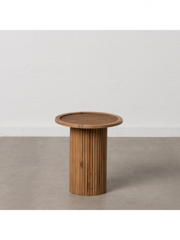 MESITA NATURAL MADERA-RATÁN SALÓN 40 X 40 X 44,50 CM