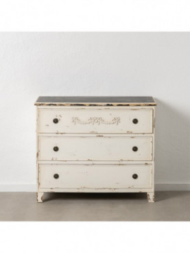 CÓMODA BLANCO ROZADO MADERA 105 X 50 X 87,50 CM