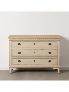 CÓMODA NATURAL-CREMA MADERA 119,50 X 44,50 X 84 CM