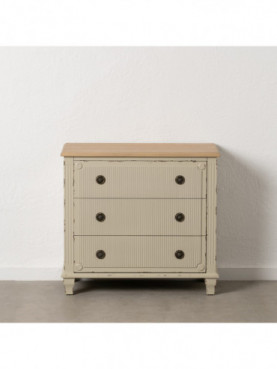CÓMODA CREMA MADERA 80 X 38 X 73 CM