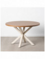 MESA COMEDOR NATURAL-BLANCO DM-METAL 120 X 120 X 76 CM