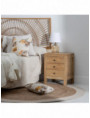 MESITA NATURAL MADERA MINDI DORMITORIO 43 X 34 X 55 CM