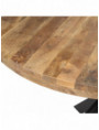 MESA COMEDOR NATURAL-NEGRO MADERA-HIERRO 140 X 140 X 77 CM
