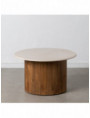 MESA CENTRO NATURAL-CREMA MÁRMOL/MADERA 76 X 76 X 45 CM