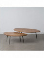 S/2 MESA CENTRO NATURAL MADERA-METAL 110 X 63 X 40 CM