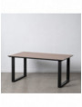 MESA COMEDOR NEGRO-MARRÓN MADERA-HIERRO 160 X 90 X 76 CM