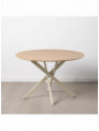 MESA COMEDOR NATURAL-CREMA DM-METAL 120 X 120 X 75 CM