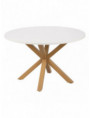 MESA COMEDOR BLANCO-NATURAL DM-METAL 120 X 120 X 76 CM