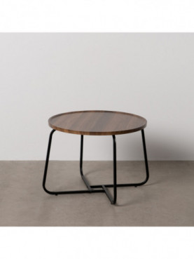 MESA CENTRO MARRÓN DM-METAL SALÓN 60 X 60 X 45 CM