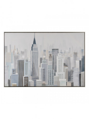 CUADRO PINTURA CIUDAD LIENZO DECORACIÓN 120 X 3,50 X 80 CM