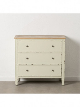 CÓMODA BEIGE MADERA 90 X 42 X 85 CM